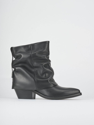Stivaletti tacco 5cm pelle nero