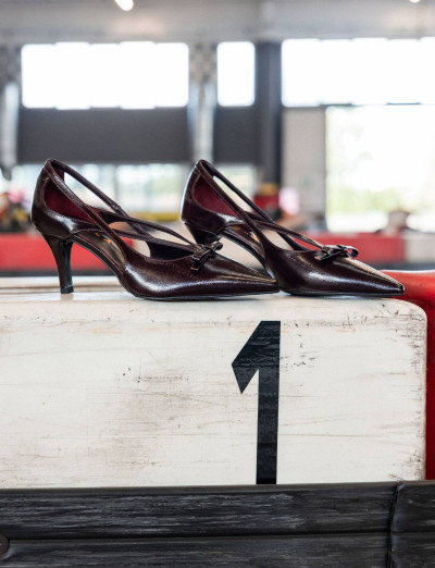 Décolleté tacco 8cm pelle bordo'