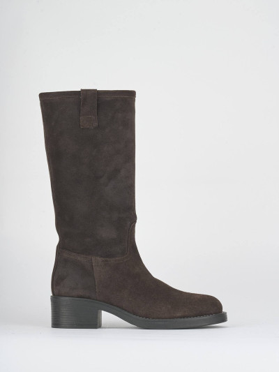 Stivali tacco 3cm camoscio testa