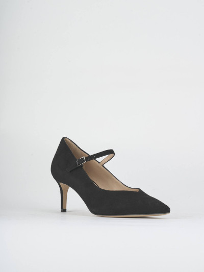 Décolleté tacco 5cm camoscio nero