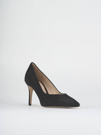 Décolleté tacco 7cm camoscio nero
