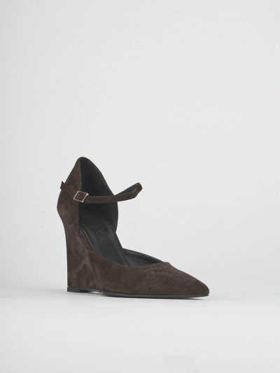 Décolleté tacco 10cm camoscio testa