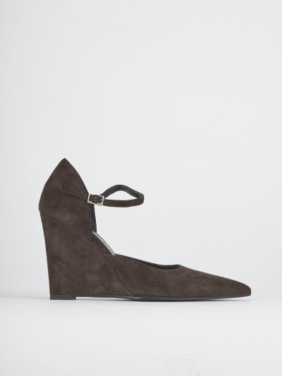 Décolleté tacco 10cm camoscio testa