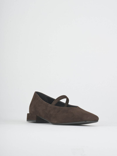 Ballerine tacco 2cm camoscio testa