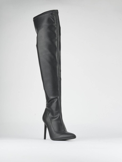 Stivali tacco 10cm pelle nero