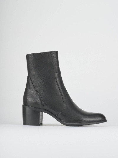 Stivaletti tacco 6cm pelle nero