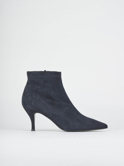 Botines de tac&oacute;n alto tac&oacute;n 7 cm azul ante