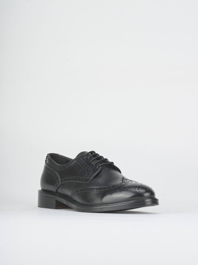 Lace-up shoes heel 2 cm black leather
