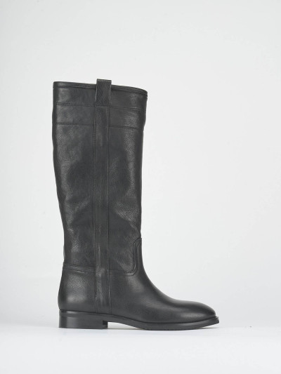Stivali tacco 2cm pelle nero