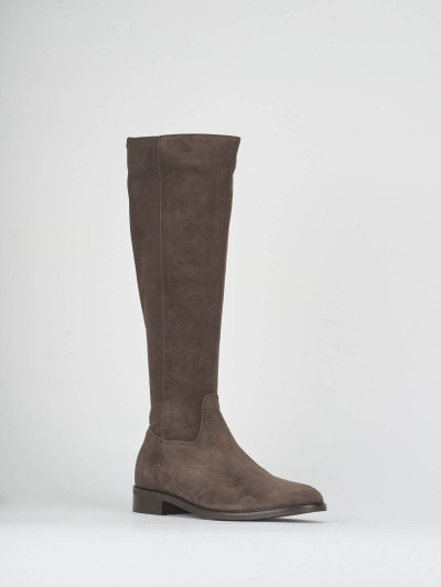 Stivali tacco 2cm camoscio testa