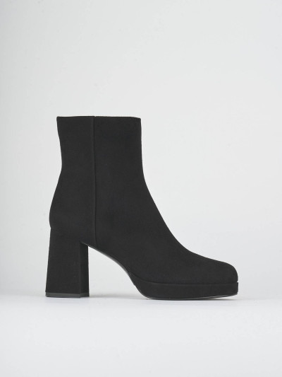 Stivaletti tacco 6cm camoscio nero