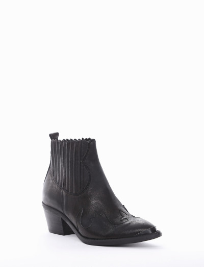 Stivaletto texano tacco 5cm nero