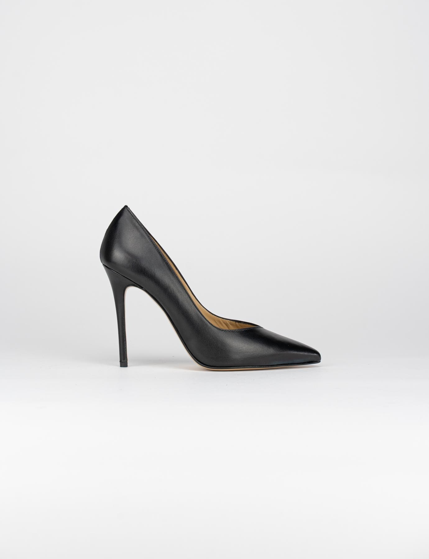 Pumps woman heel 10 cm black leather Barca Stores
