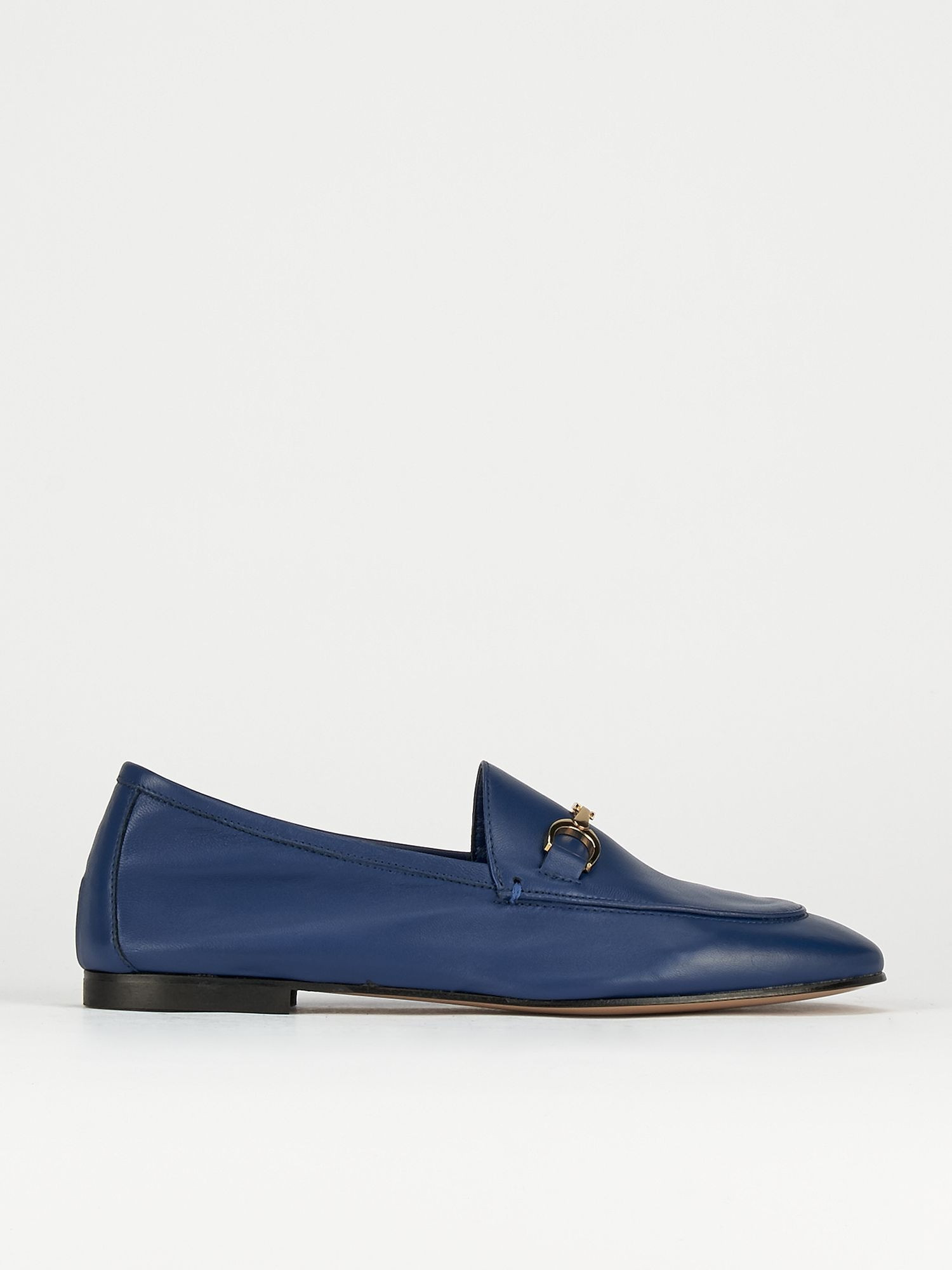 Loafers woman heel 1 cm blu leather | Barca Stores