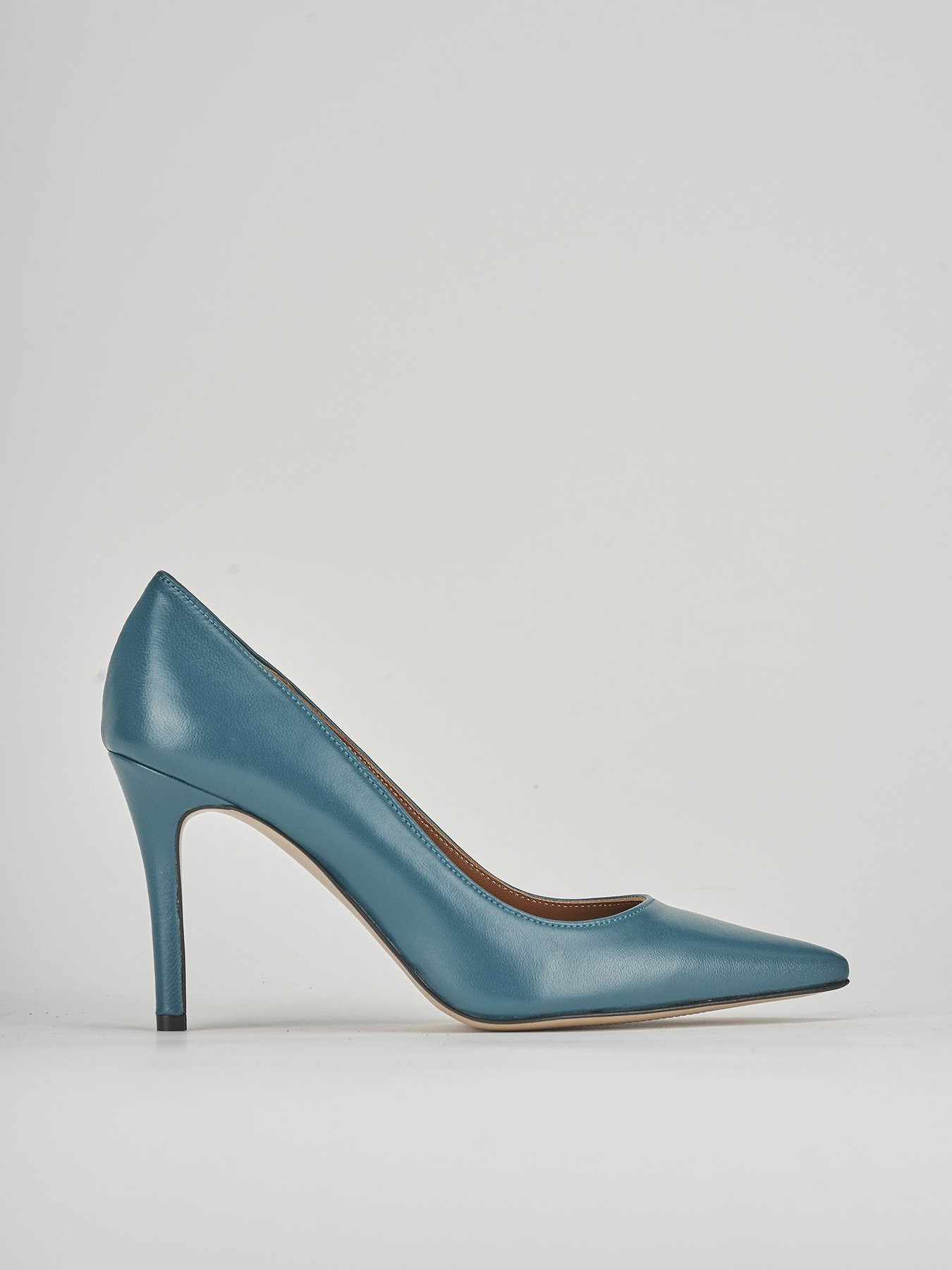 Pumps woman heel 10 cm green leather Barca Stores