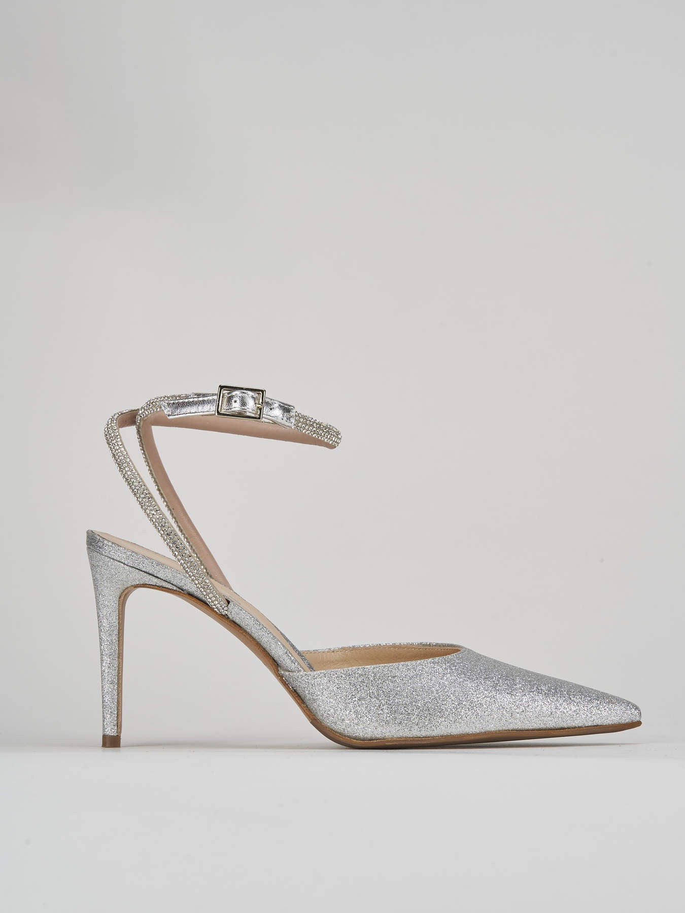 Pumps woman heel 8 cm silver glitter | Barca Stores Pumps woman heel 8 cm silver glitter | Barca Stores