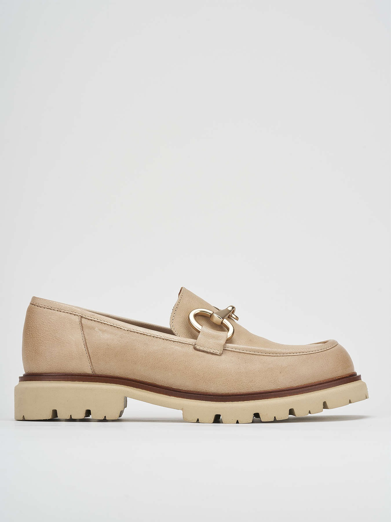 Inuovo Yta009 Mocassino Donna Tessuto Intrecciato Champagne – Fondo Gomma